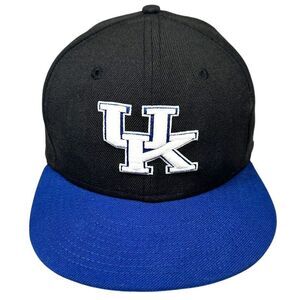 Kentucky Wildcats New Era 59Fifty 100% Wool Cap Hat Mens Fitted 7 3/4 Black Blue